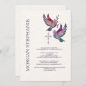 Waterverf Doves Religieuze Uitnodiging (Voorkant / Achterkant)