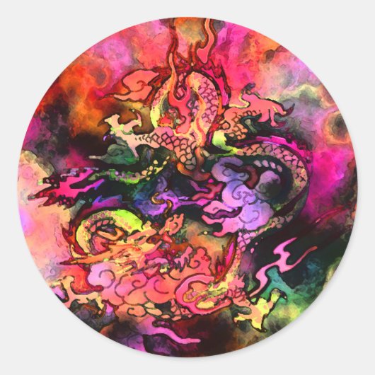 Waterverf Dragon Sticker #2 (Voorkant)