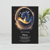 Waterverf Dragon Verjaardagsuitnodiging Kaart (Staand voorkant)