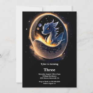 Waterverf Dragon Verjaardagsuitnodiging Kaart