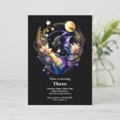 Waterverf Dragon Verjaardagsuitnodiging Kaart (Staand voorkant)