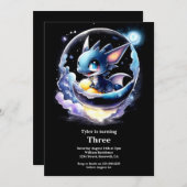 Waterverf Dragon Verjaardagsuitnodiging Kaart (Voorkant / Achterkant)