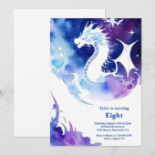 Waterverf Dragon Verjaardagsuitnodiging Kaart (Voorkant / Achterkant)