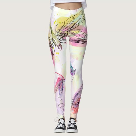 Waterverf Dragonflies Legging (Voorkant)
