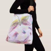 Waterverf Dragonflies Roze lavender Paarse tas (Dichtbij)