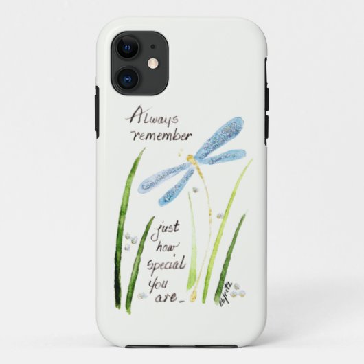  Waterverf Dragonfly Altijd tekst onthouden Case-Mate iPhone Case (Achterkant)