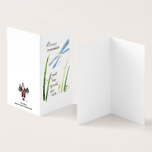 Waterverf Dragonfly Altijd tekst onthouden Kaart (Binnen en buitenkant)