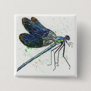 Waterverf Dragonfly Button