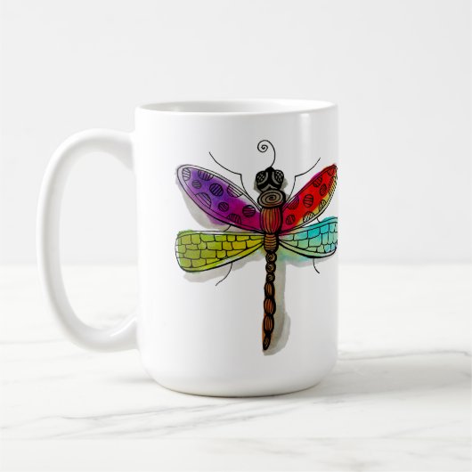 Waterverf Dragonfly Coffee Mok (Links)