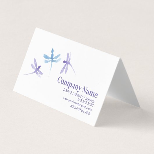 Waterverf Dragonfly Hand Painted Company Visitekaartjes (Voorkant)