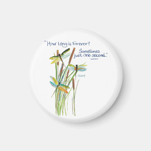 Waterverf Dragonfly met Lewis Carroll Magneet