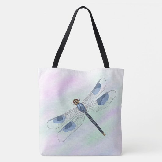 Waterverf Dragonfly over Canvas tas (Achterkant)