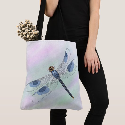 Waterverf Dragonfly over Canvas tas (Dichtbij)