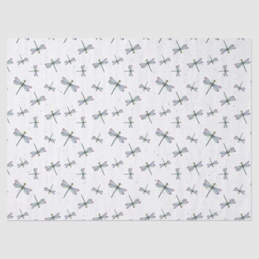 Waterverf Dragonfly-patroon Tissuepapier (Voorkant)