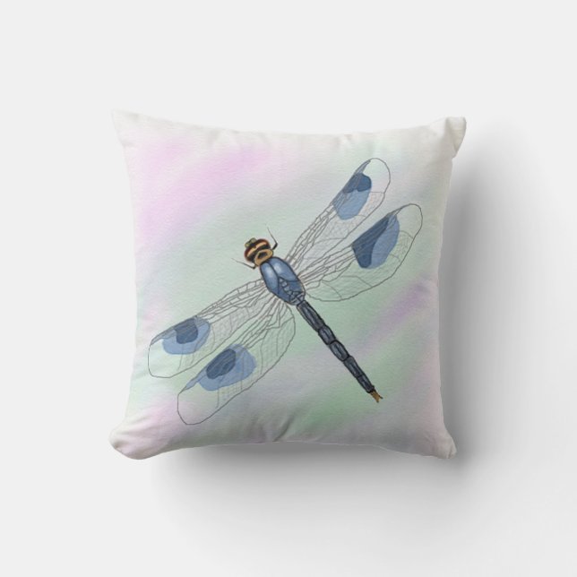 Waterverf Dragonfly Pillow Kussen (Voorkant)