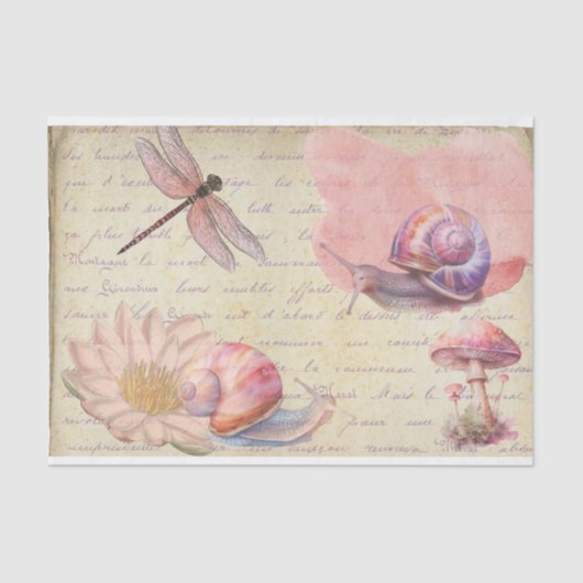 waterverf dragonfly-slak ontleding tissuepapier (Voorkant)