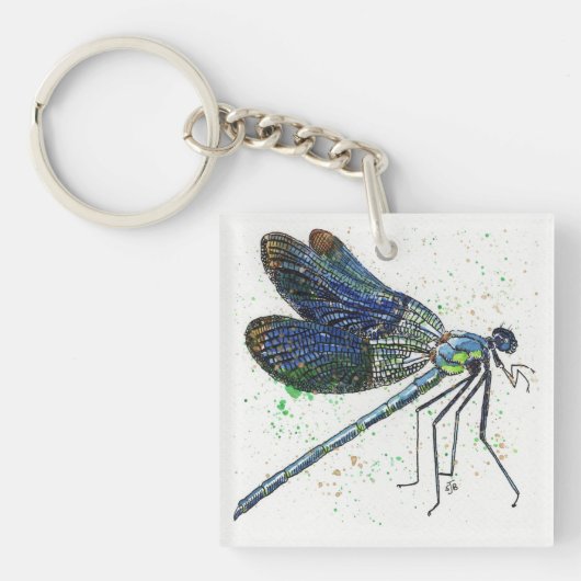 Waterverf Dragonfly Sleutelhanger (voorkant)