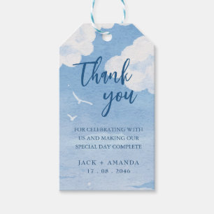 Waterverf Drawn Light Blue Sky Wedding Favoriet La Cadeaulabel