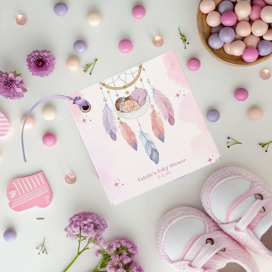 waterverf Dreamcatcher-baby shower Bedankjes Labels