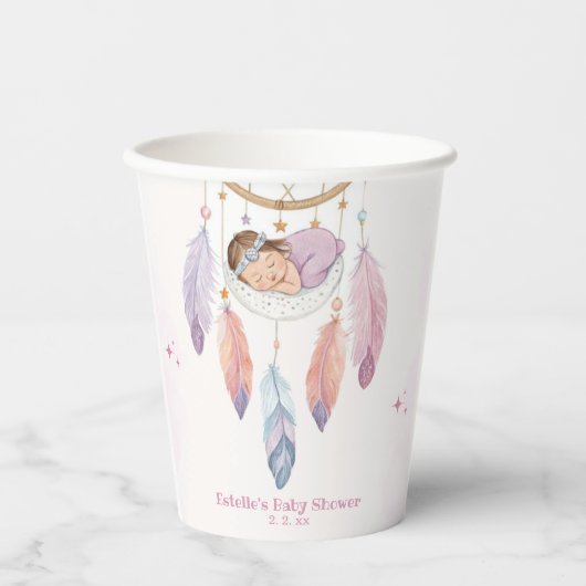 waterverf Dreamcatcher-baby shower Papieren Bekers (Voorkant)