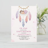 Waterverf Dreamcatcher Baby shower Uitnodiging (Staand voorkant)