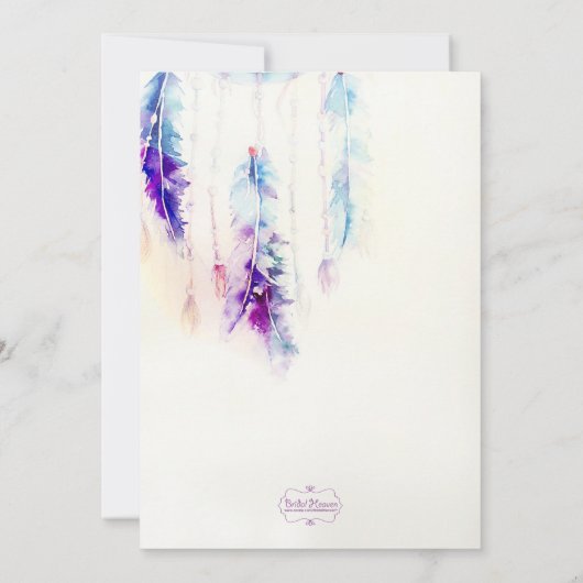 Waterverf Dreamcatcher Boho bruiloft uitnodiging (Achterkant)