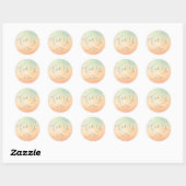 Waterverf Dreamy Sunset Cloud 9 Bedankt Ronde Sticker (Vel)