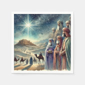 Waterverf Drie Wijze Mannen Geboorte Decoupage Servet (Voorkant)