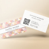 Waterverf Driehoek Roze crème Mauve Grey QR-code