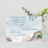 Waterverf Driftwood Boho Beach Wedding Kaart (Staand voorkant)