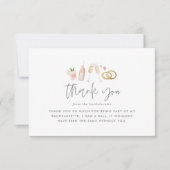 Waterverf drink bachelorette champagne bedankt (Voorkant)