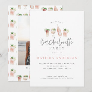 waterverf drink bachelorette partijfoto aankondiging