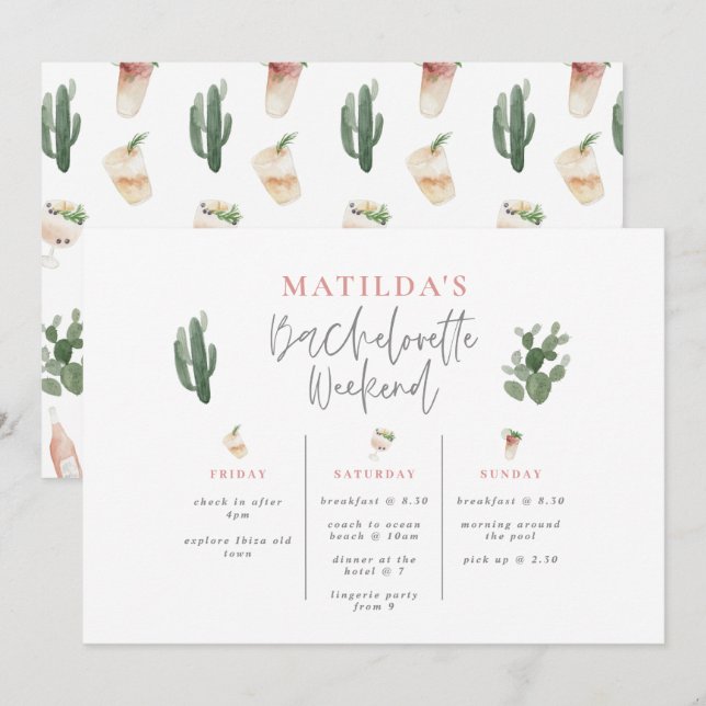 Waterverf drink reisroute naar het weekend van bac (Voorkant / Achterkant)