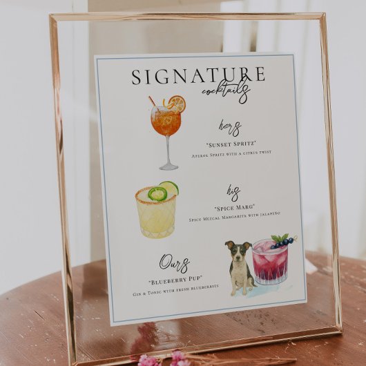 Waterverf | Drink van de Bride & Groom Signature Poster