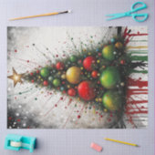 Waterverf Drip Ornament Kerstboom Decoupage Tissuepapier (Craft)