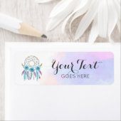 Waterverf Drocatcher Feathers Rustic Boho Chic Etiket (Insitu)