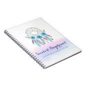 Waterverf Drocatcher Feathers Rustic Boho Chic Notitieboek (Rechterzijde)