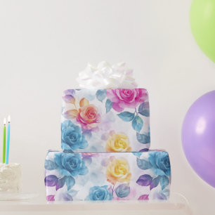 Waterverf - Dromerig Roos Wrapping Paper Roll Cadeaupapier