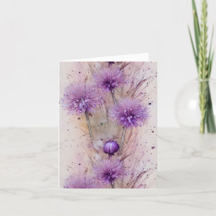 Waterverf dromerige pastel Allium Flowers Bedankkaart