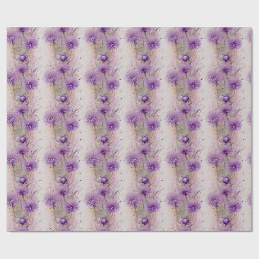 Waterverf dromerige pastel Allium Flowers Cadeaupapier (Vlak)