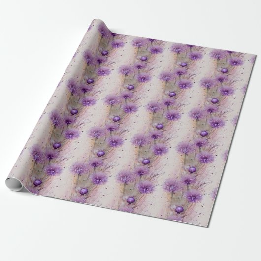 Waterverf dromerige pastel Allium Flowers Cadeaupapier (Uitgerold)