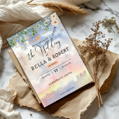 Waterverf droom bruiloft uitnodiging