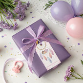 waterverf droomcatcher babyshower cadeaulabel