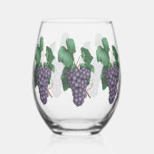 Waterverf druiven wijnglas zonder voet (Links)