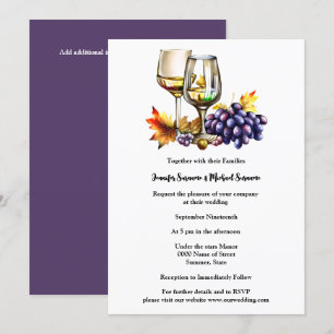 Waterverf druiven wijnglazen wijngaard wijngaard kaart