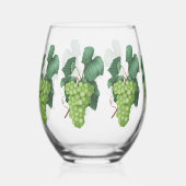 Waterverf druiven witte wijn wijnglas zonder voet (Voorkant)