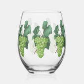 Waterverf druiven witte wijn wijnglas zonder voet (Links)