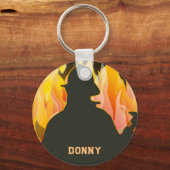 Waterverf dubbelzijdig foto- en tekstbrandweerappa sleutelhanger (Achterkant)