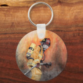 Waterverf dubbelzijdig foto- en tekstbrandweerappa sleutelhanger (Voorkant)