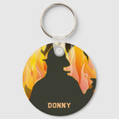 Waterverf dubbelzijdig foto- en tekstbrandweerappa sleutelhanger (Achterkant)